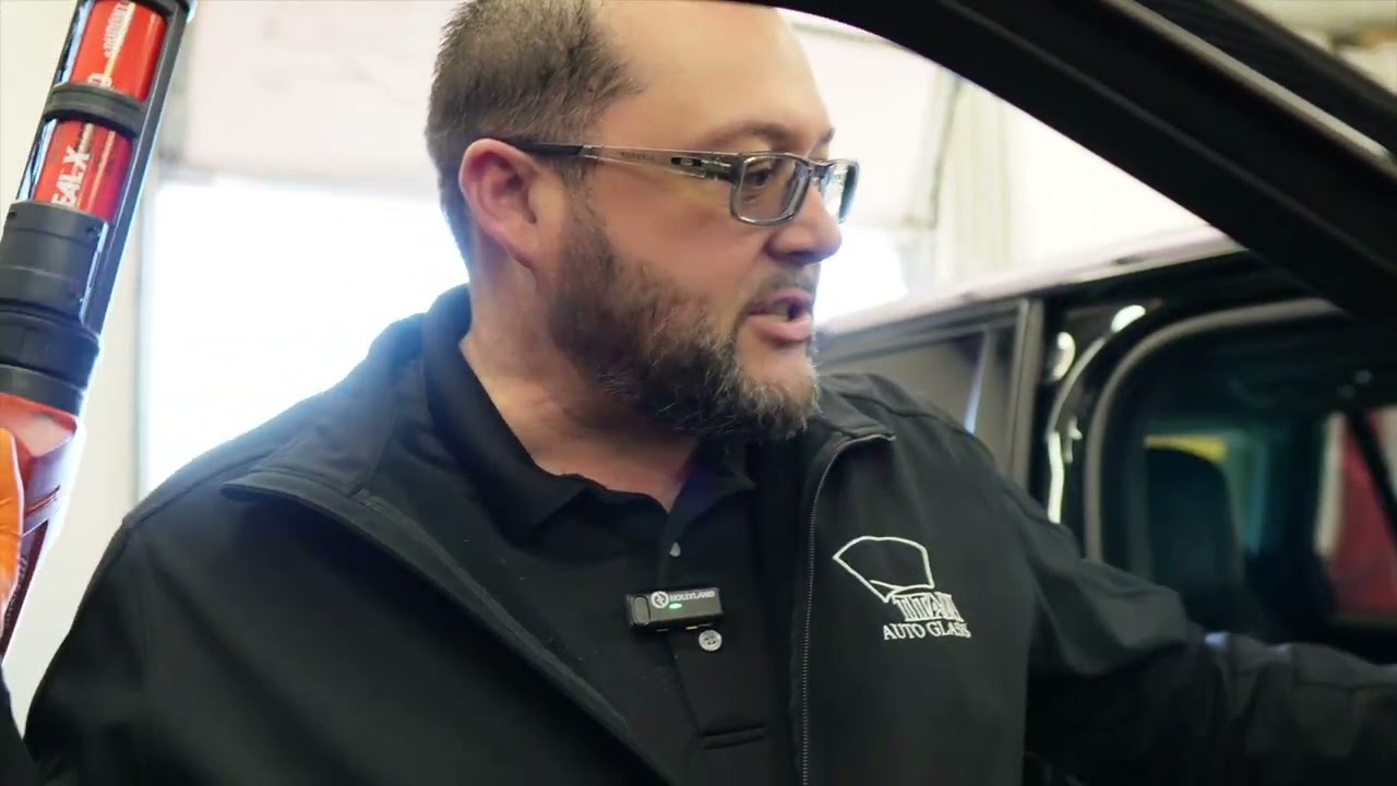 Adren shows you the product we use during a windshield replacement to ensure your vehicle's safety.